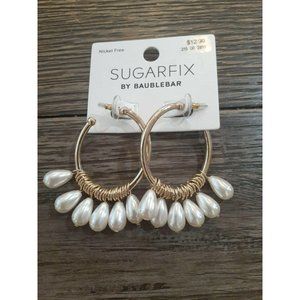 Sugarfix By Baublebar Faux White Pearl Hoop  Earri